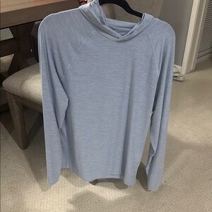 GAP Light Blue Hooded Long-Sleeve Shirt Jacket